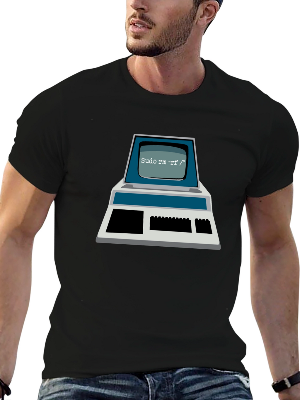 Retro Computer Command T-Shirt - Sudo rm -rf