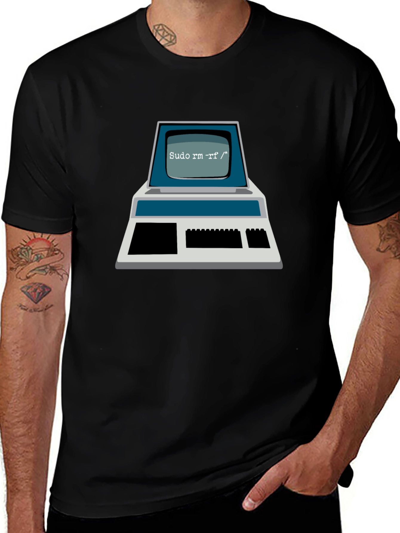 Retro Computer Command T-Shirt - Sudo rm -rf