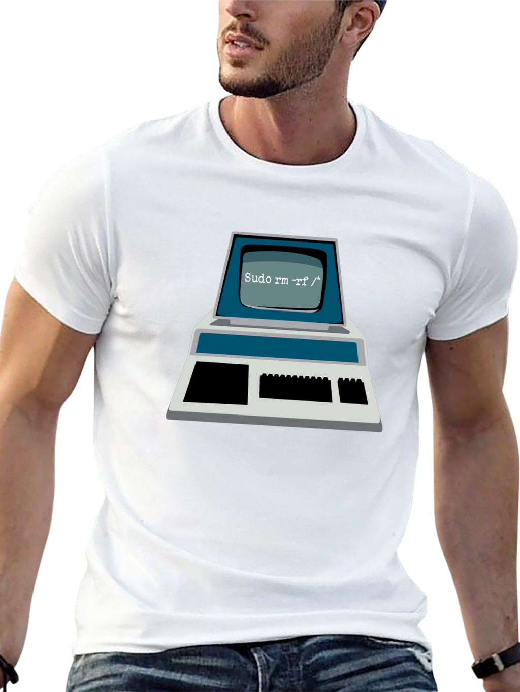 Retro Computer Command T-Shirt - Sudo rm -rf