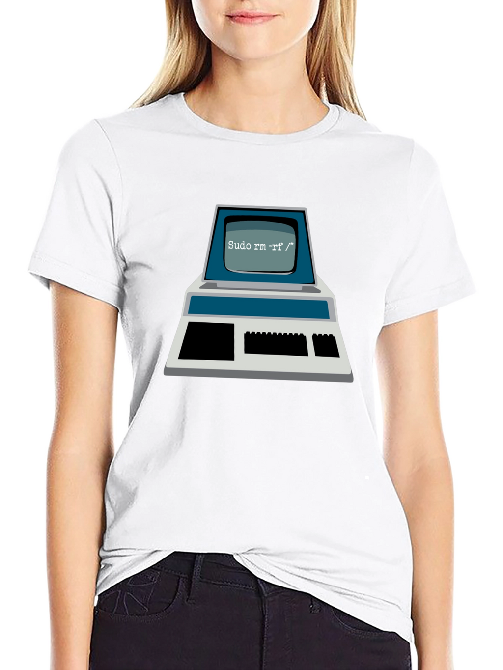 Retro Computer Command T-Shirt - Sudo rm -rf