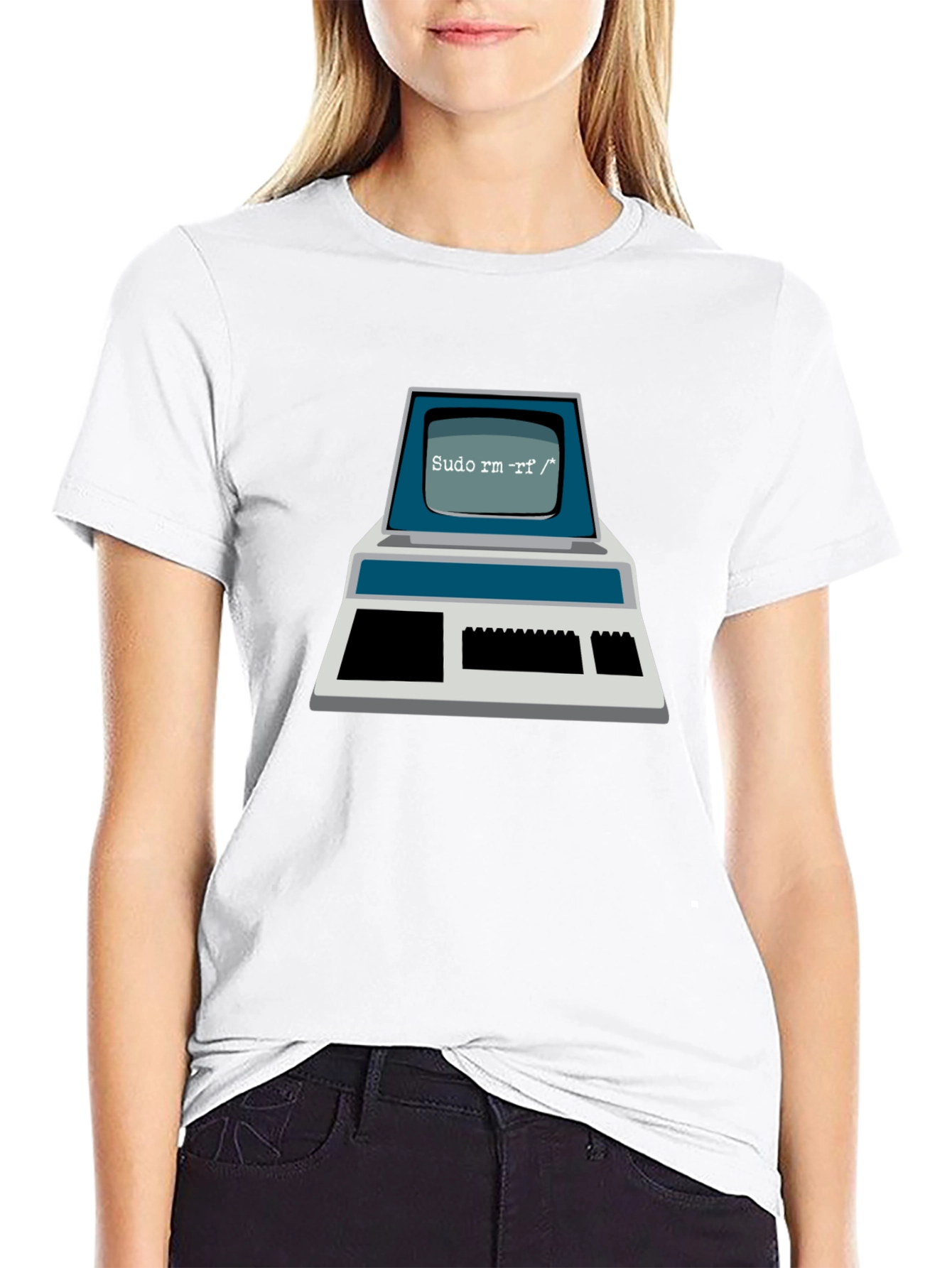 Retro Computer Command T-Shirt - Sudo rm -rf