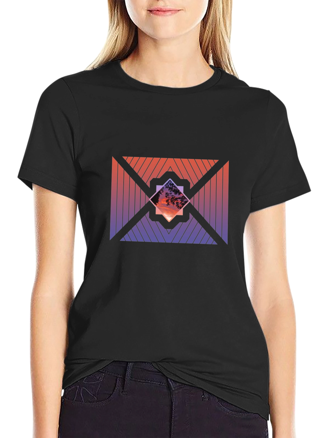 Sunset Geometric Graphic Tee