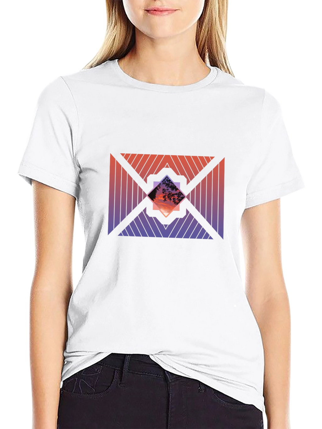 Sunset Geometric Graphic Tee