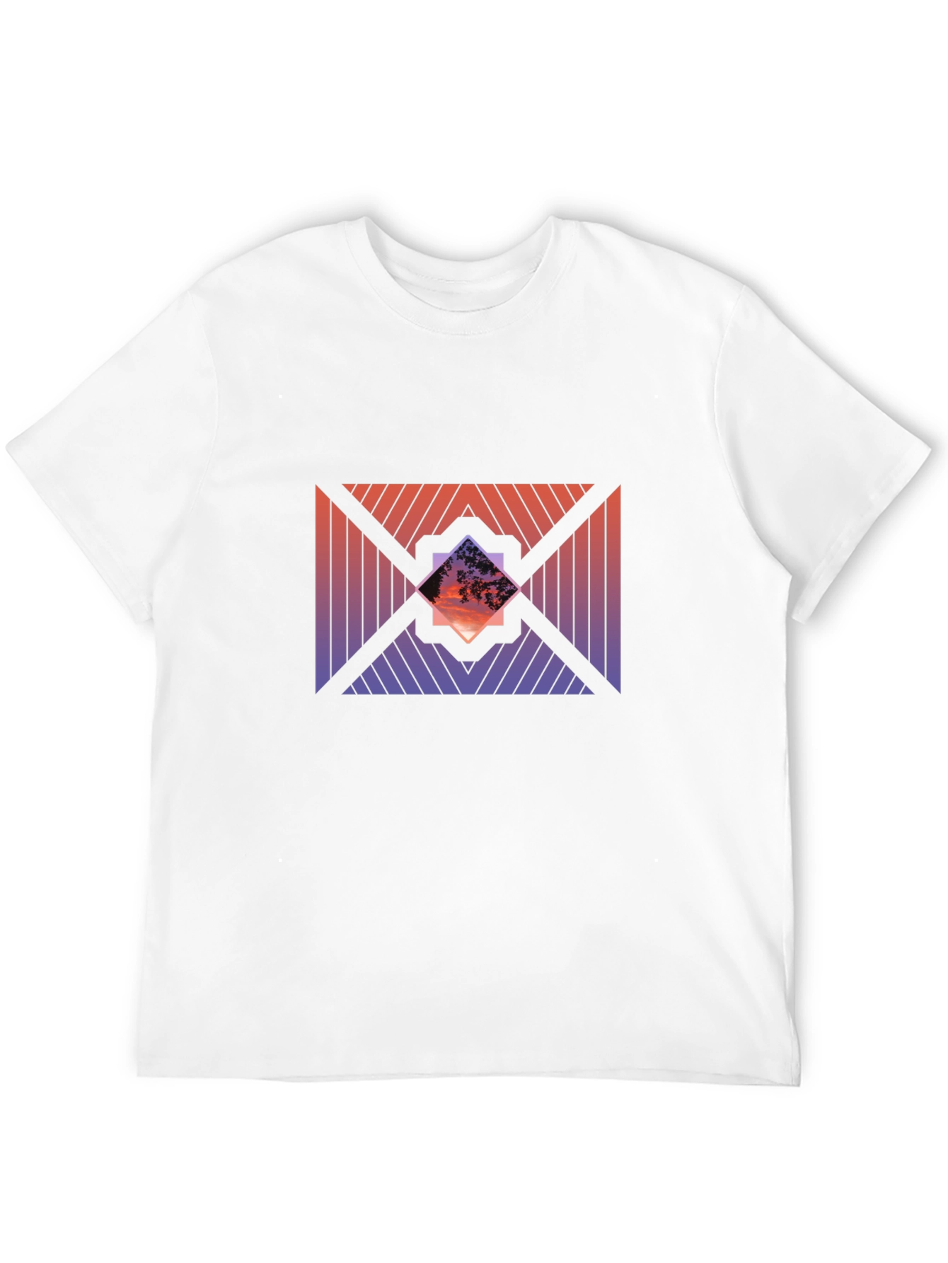 Sunset Geometric Graphic Tee