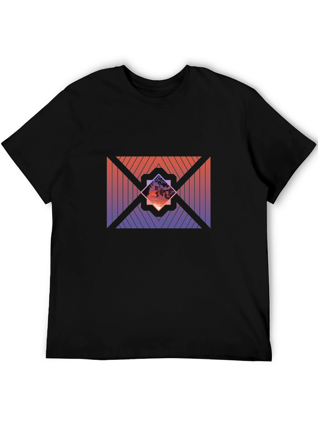 Sunset Geometric Graphic Tee