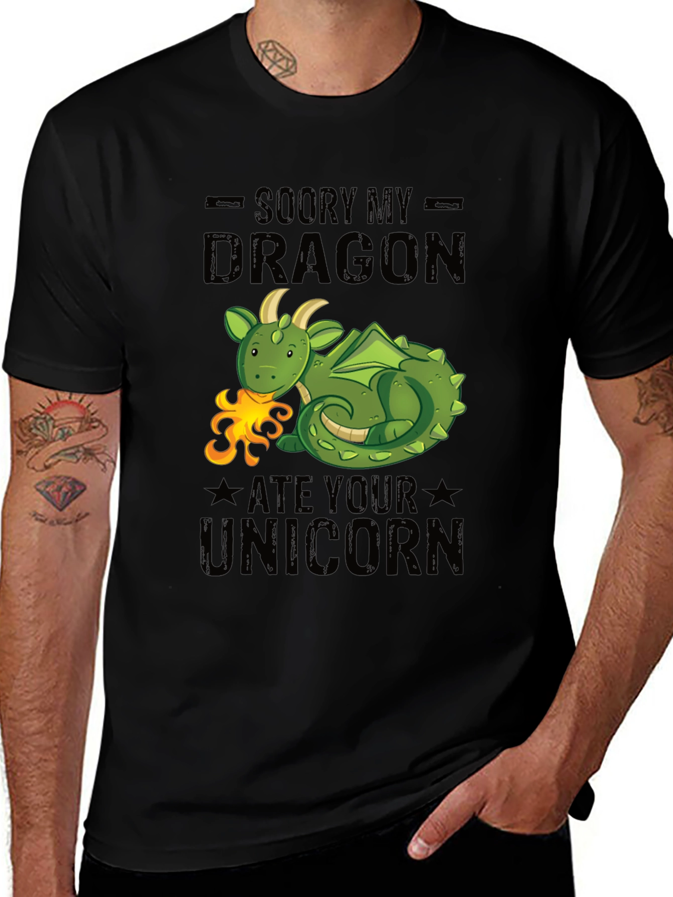 Dragon Ate Unicorn T-Shirt - Funny Graphic Tee