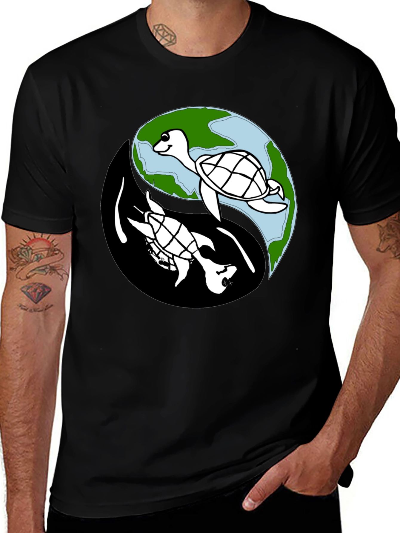 Yin Yang Turtle Graphic Tee