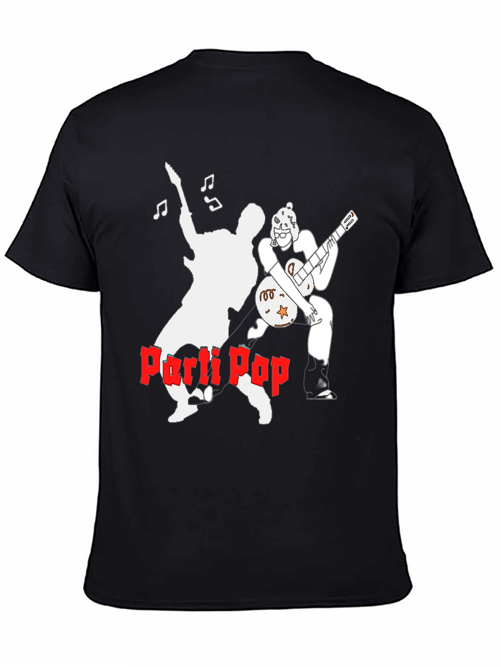 Parti Pop Graphic Tee - Black Cotton T-Shirt
