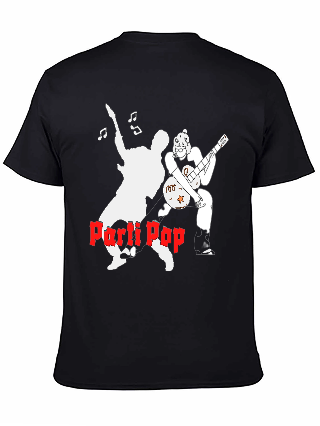 Parti Pop Graphic Tee - Black Cotton T-Shirt