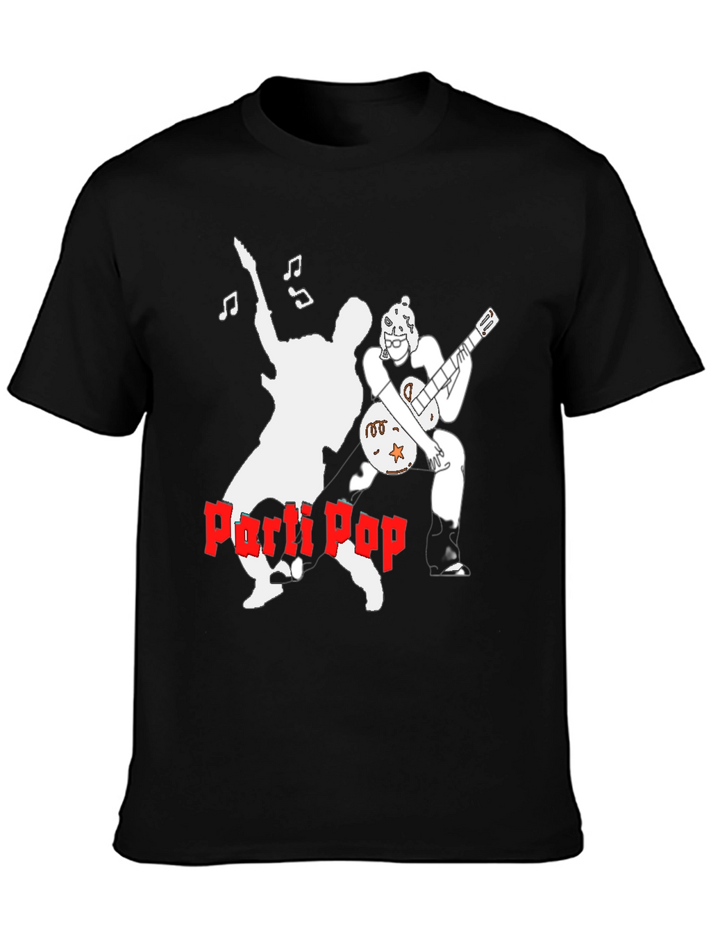 Parti Pop Graphic Tee - Black Cotton T-Shirt