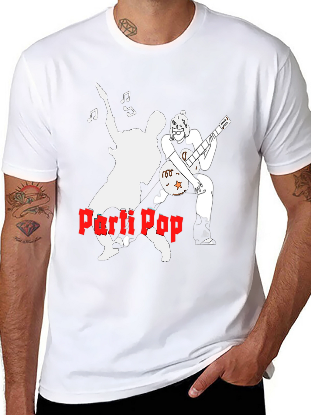 Parti Pop Graphic Tee - Black Cotton T-Shirt