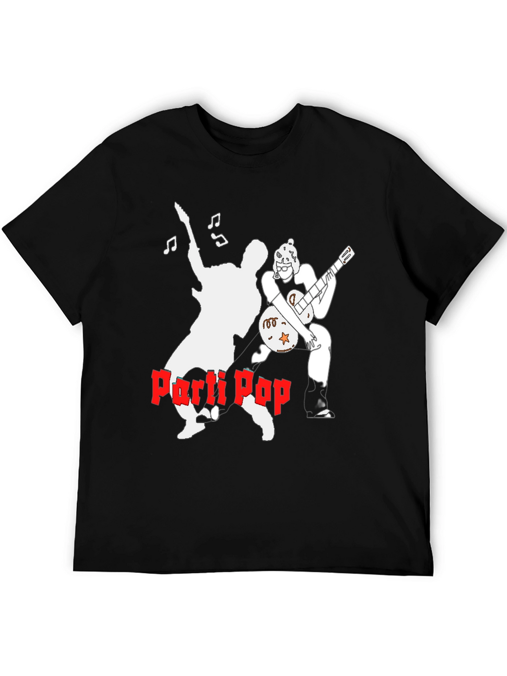 Parti Pop Graphic Tee - Black Cotton T-Shirt