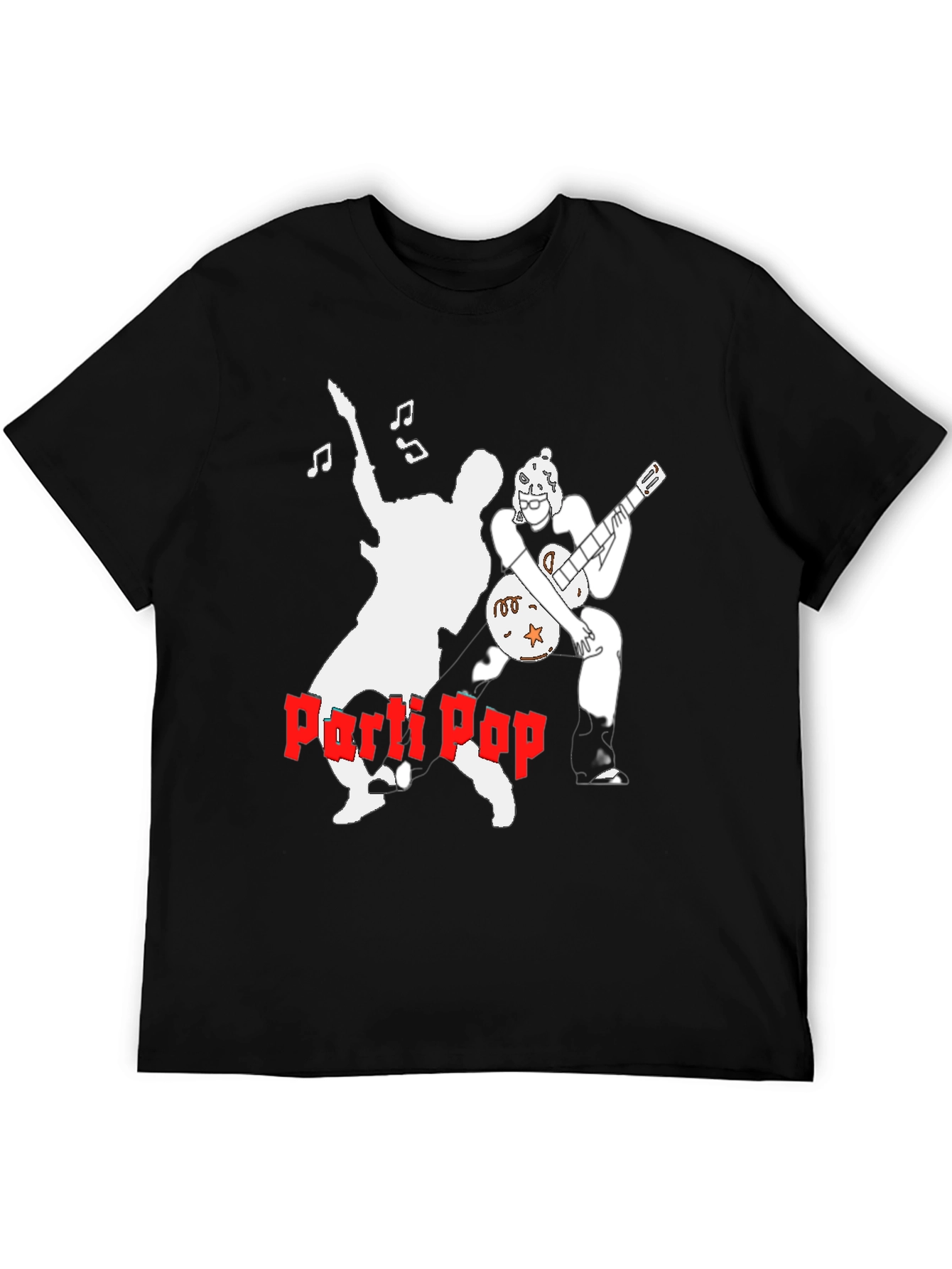 Parti Pop Graphic Tee - Black Cotton T-Shirt