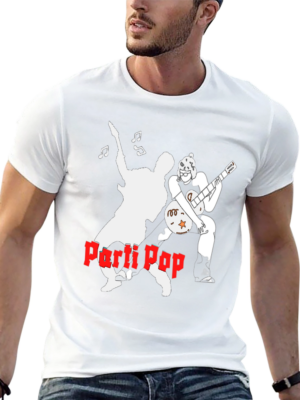 Parti Pop Graphic Tee - Black Cotton T-Shirt
