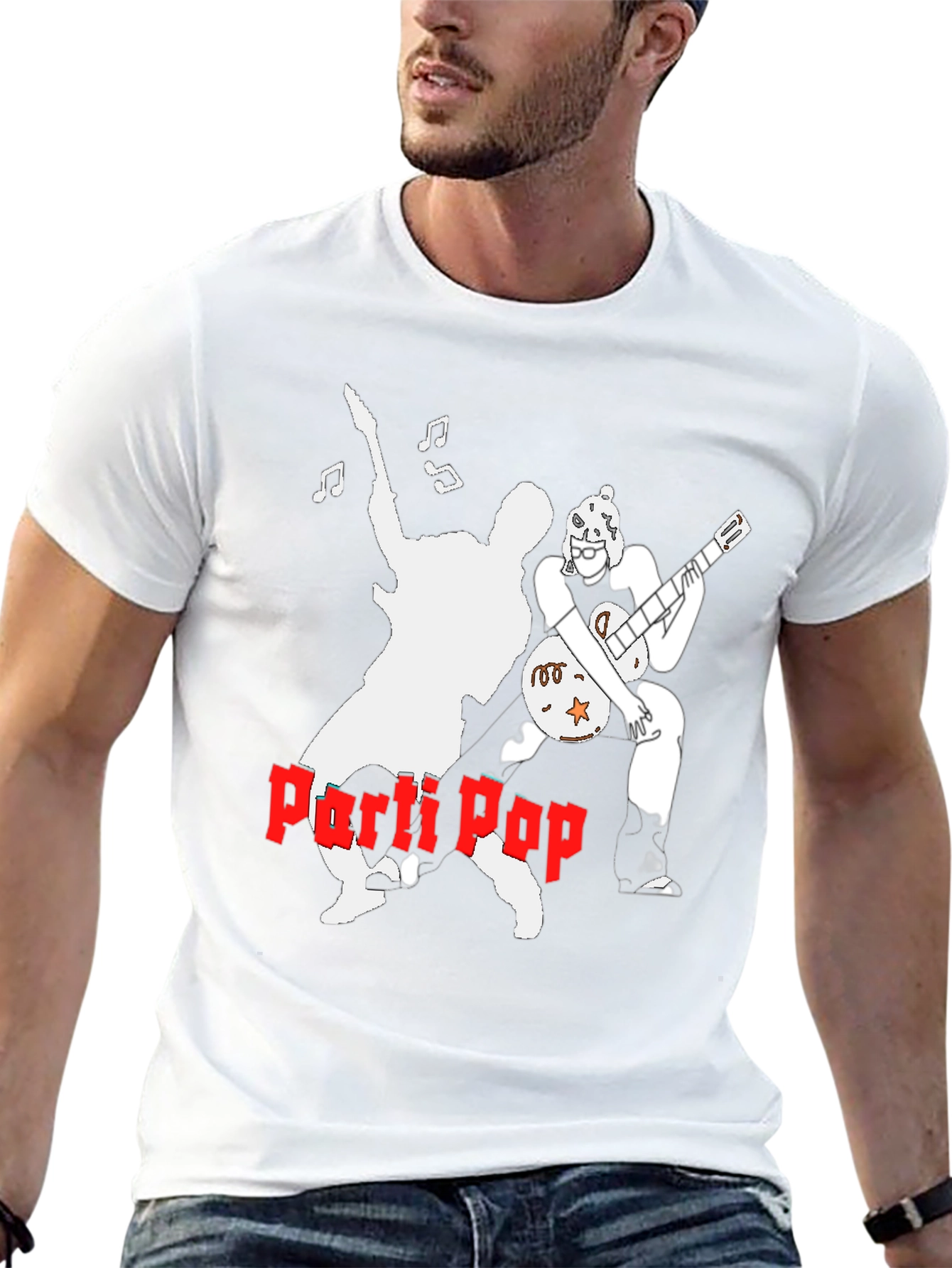 Parti Pop Graphic Tee - Black Cotton T-Shirt