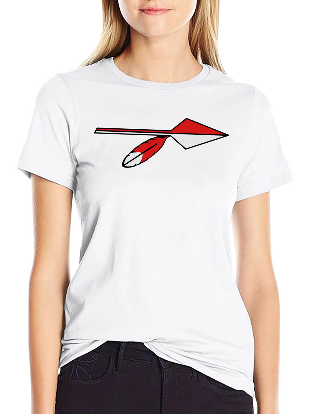 Arrowhead Feather Graphic Tee - Casual Black T-Shirt