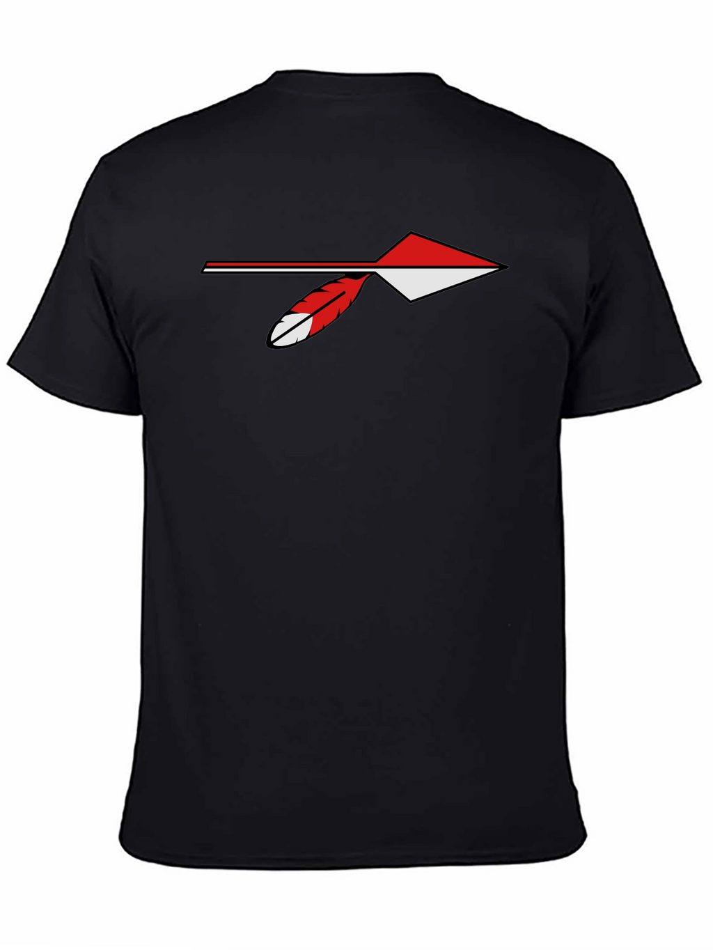 Arrowhead Feather Graphic Tee - Casual Black T-Shirt