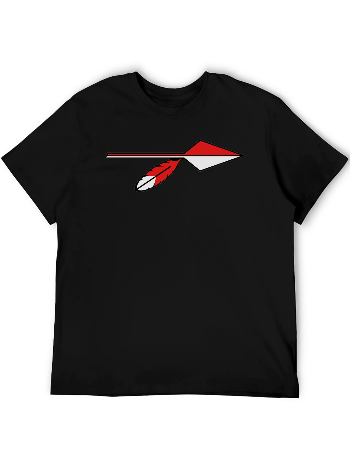 Arrowhead Feather Graphic Tee - Casual Black T-Shirt