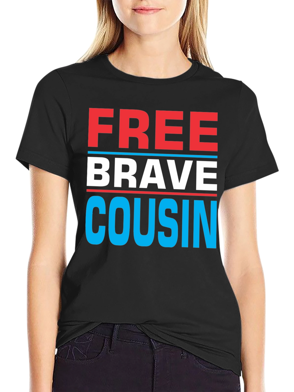 Free Brave Cousin T-Shirt - Patriotic Family Tee