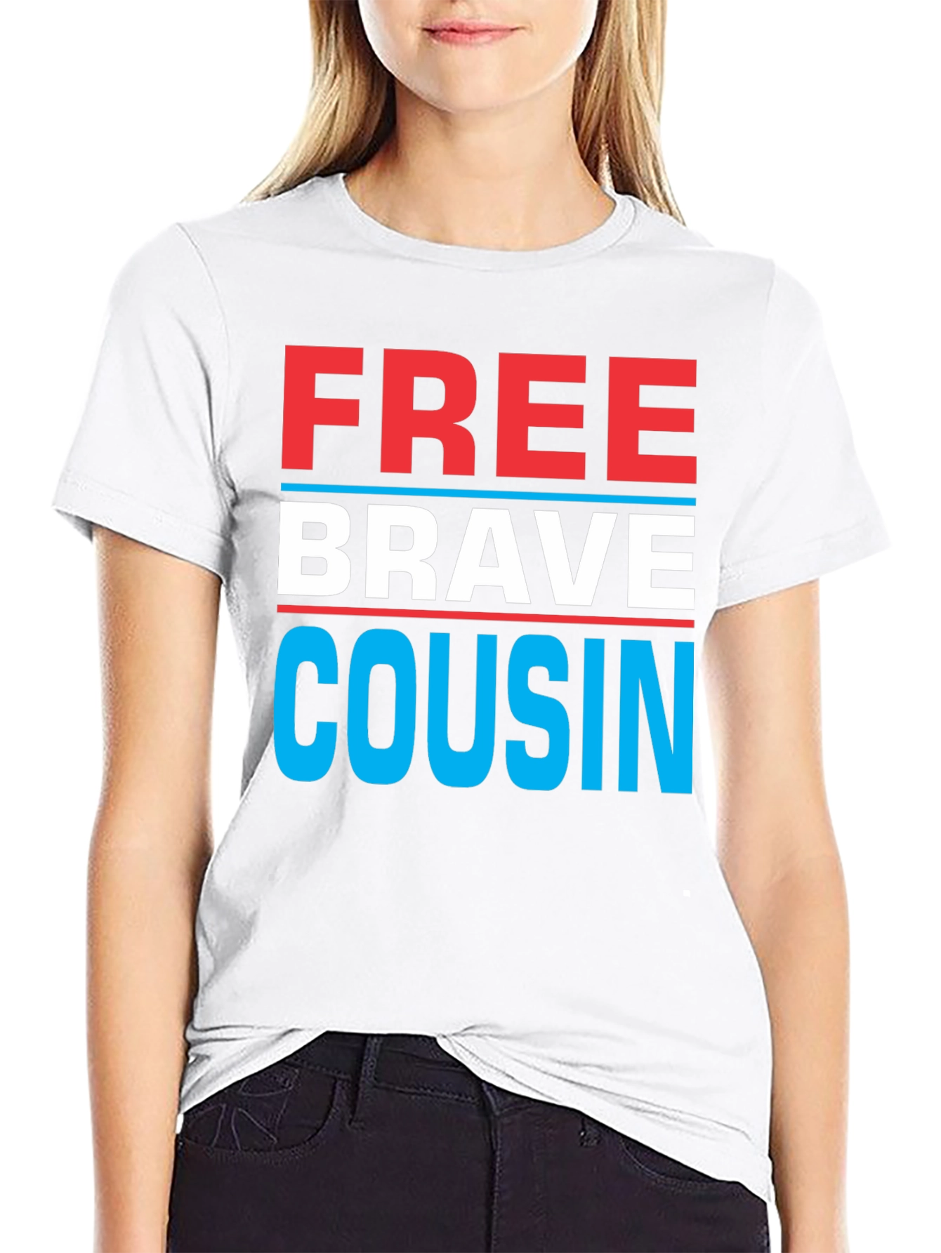 Free Brave Cousin T-Shirt - Patriotic Family Tee