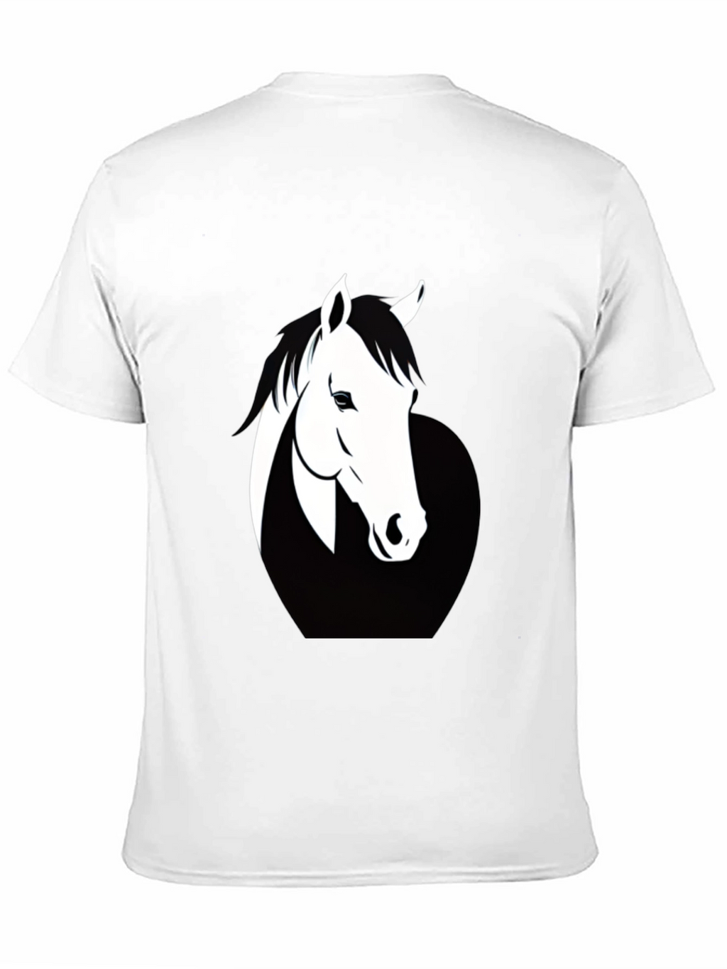 Mens Black T-Shirt with Horse Graphic