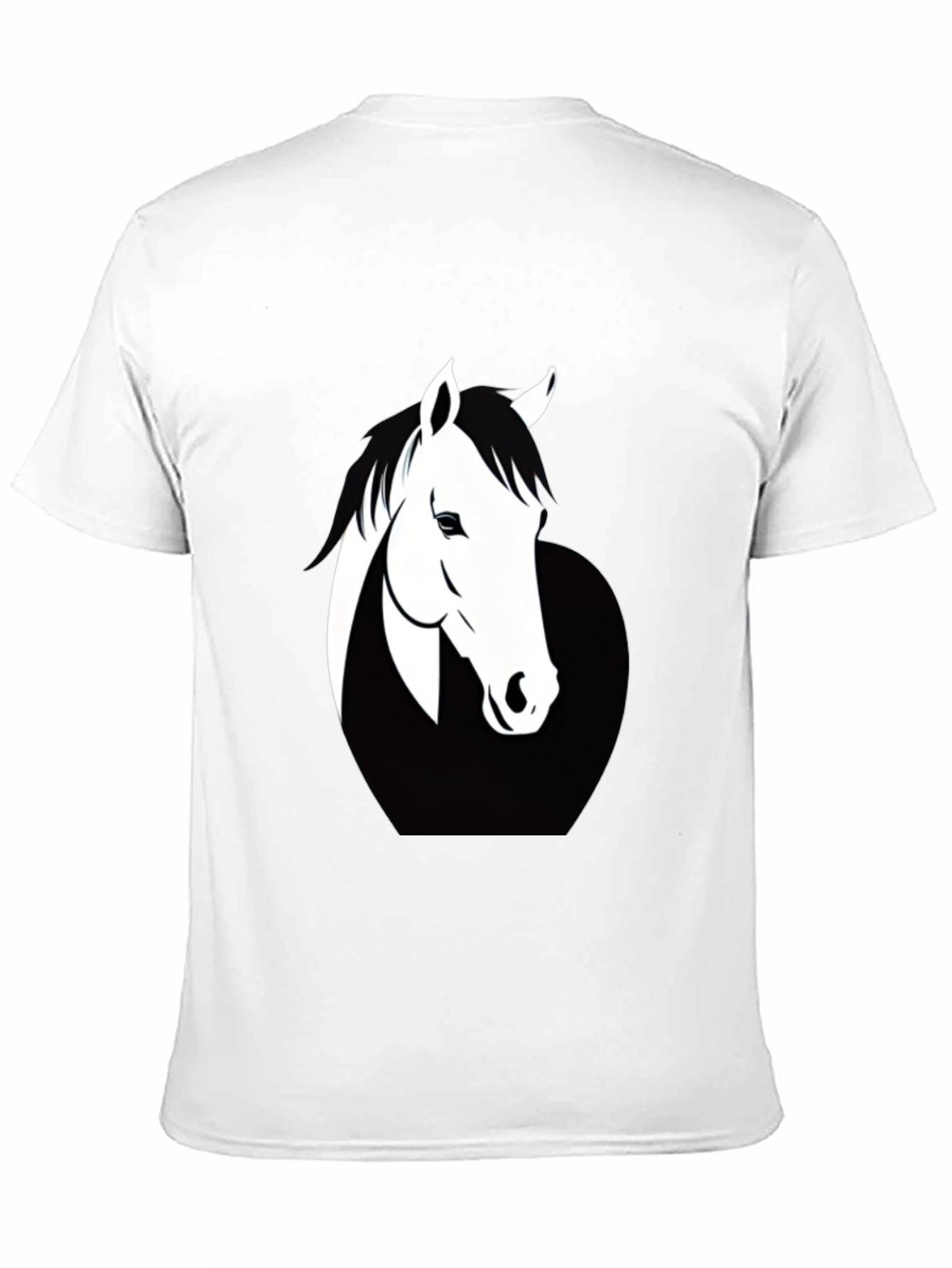 Mens Black T-Shirt with Horse Graphic
