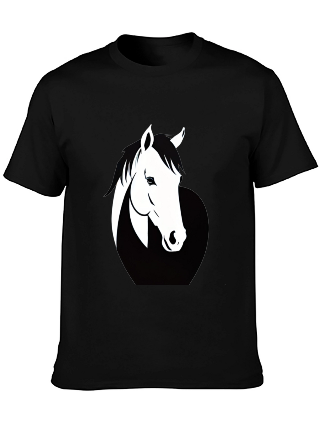 Mens Black T-Shirt with Horse Graphic
