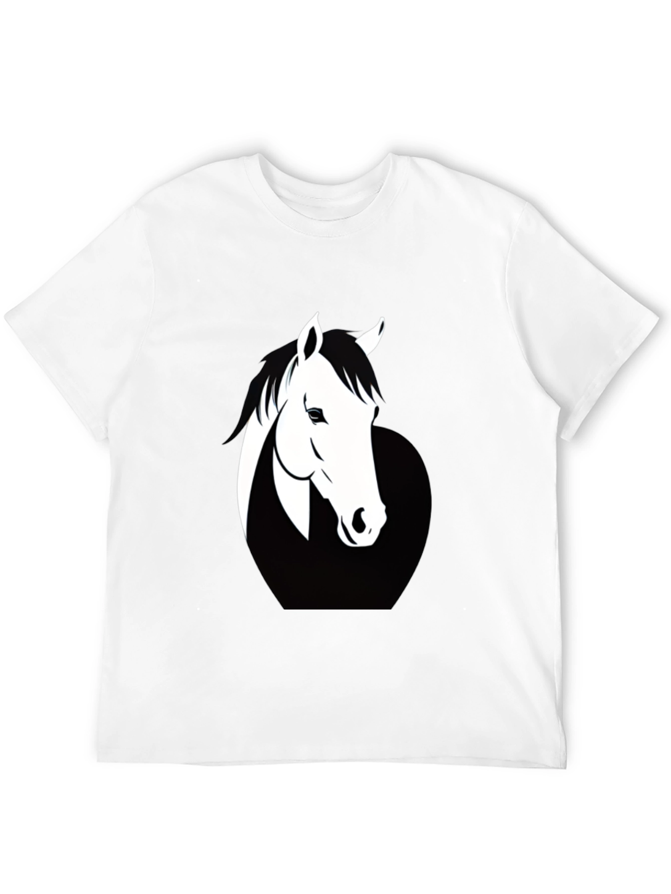 Mens Black T-Shirt with Horse Graphic