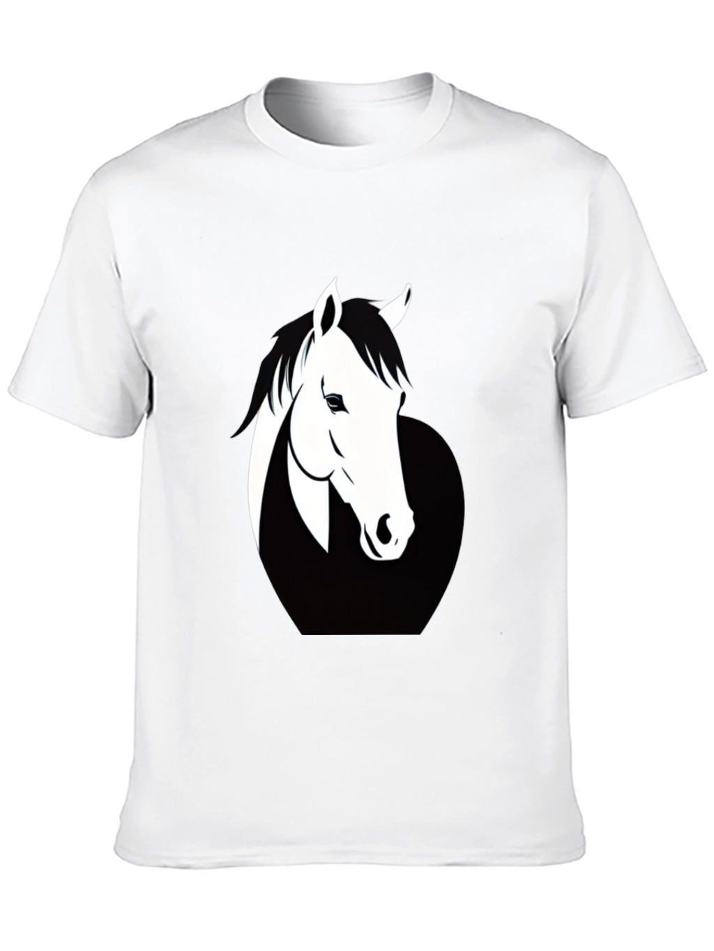 Mens Black T-Shirt with Horse Graphic