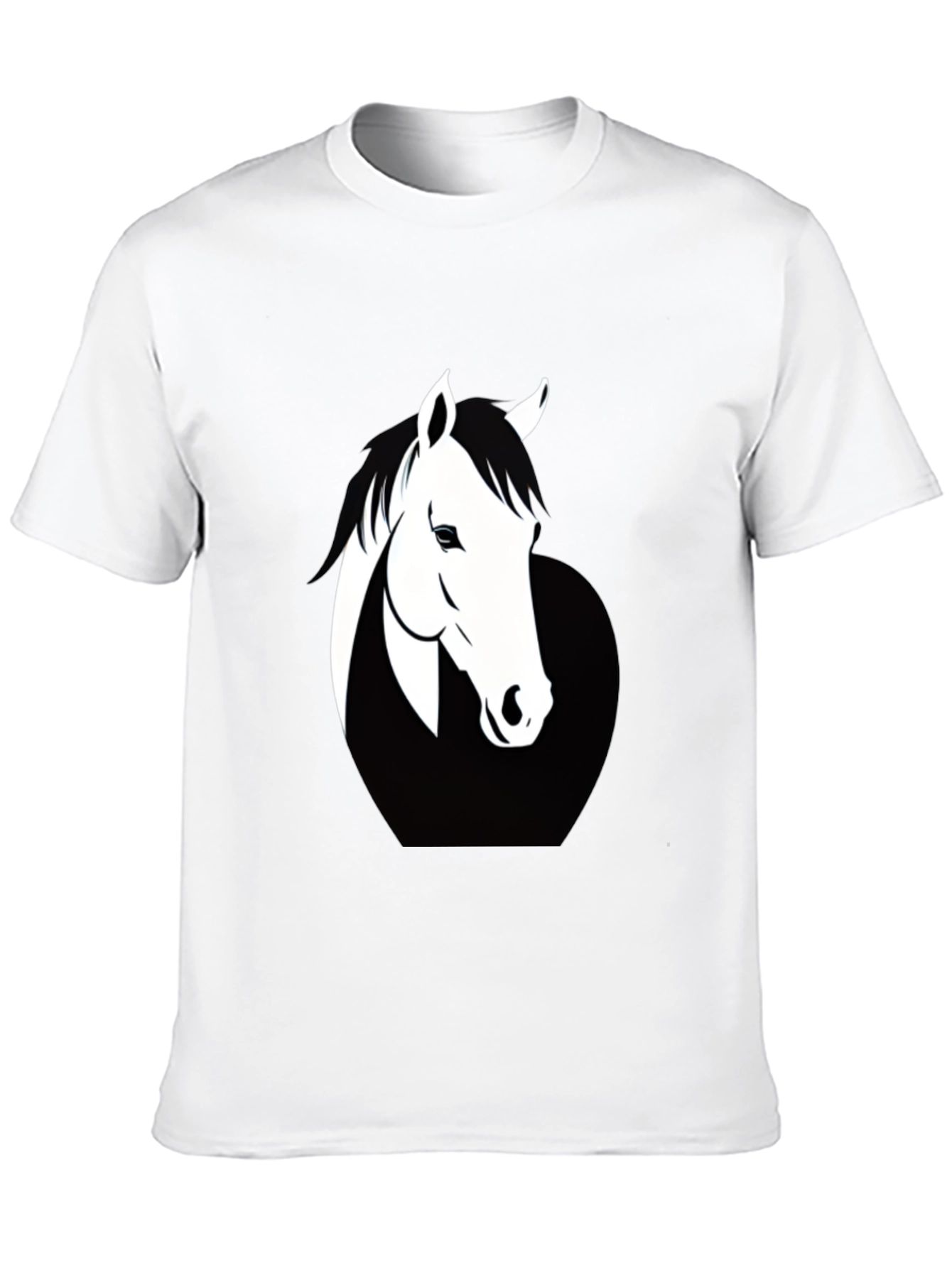 Mens Black T-Shirt with Horse Graphic