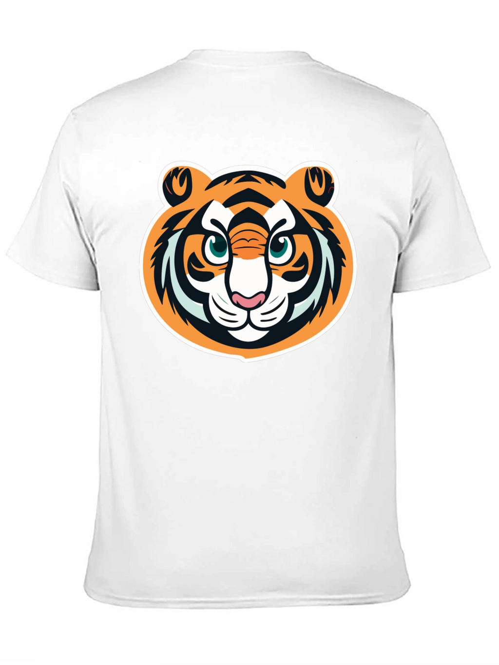 Tiger Face Graphic Tee - Black Cotton T-Shirt