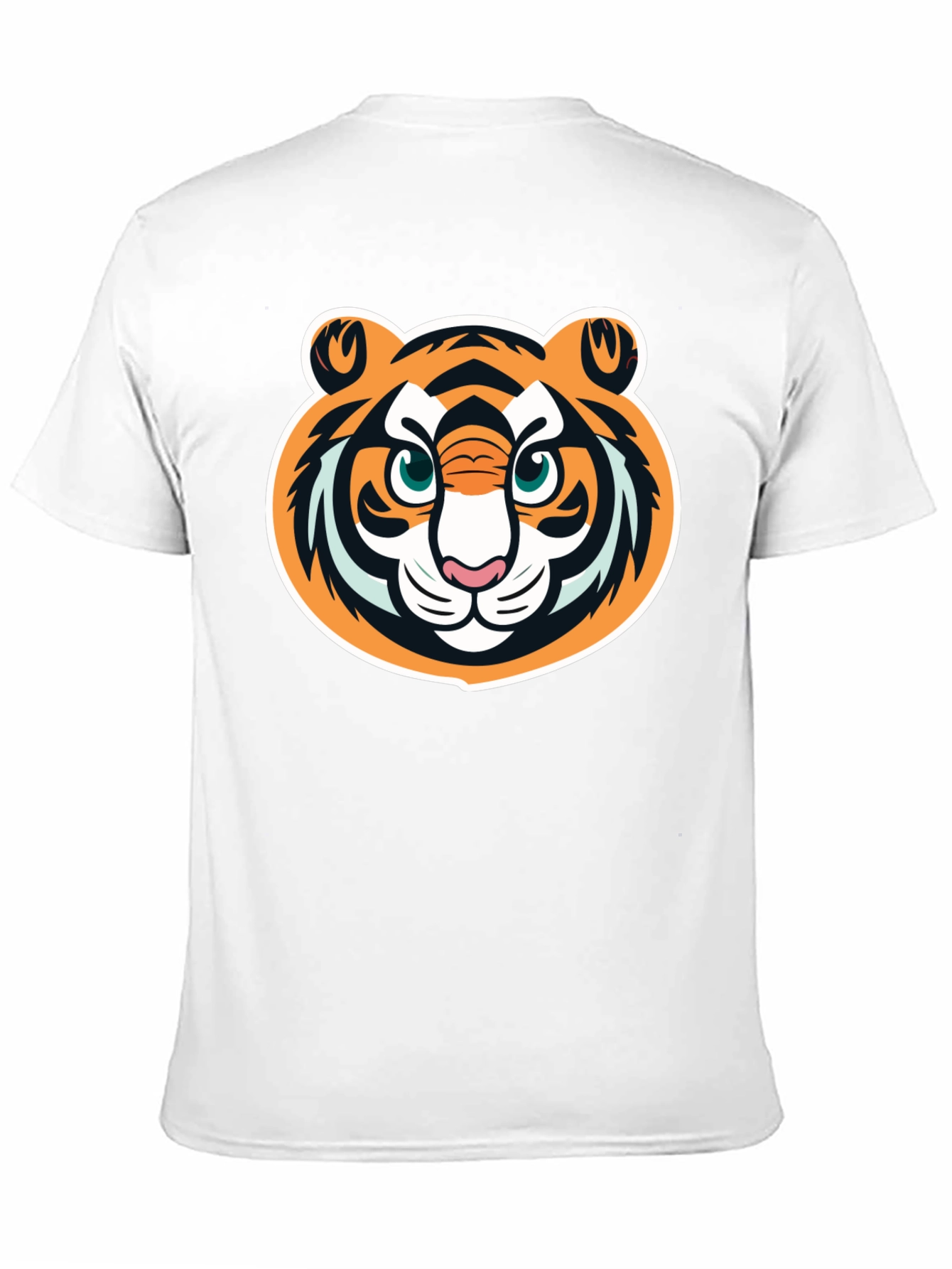 Tiger Face Graphic Tee - Black Cotton T-Shirt