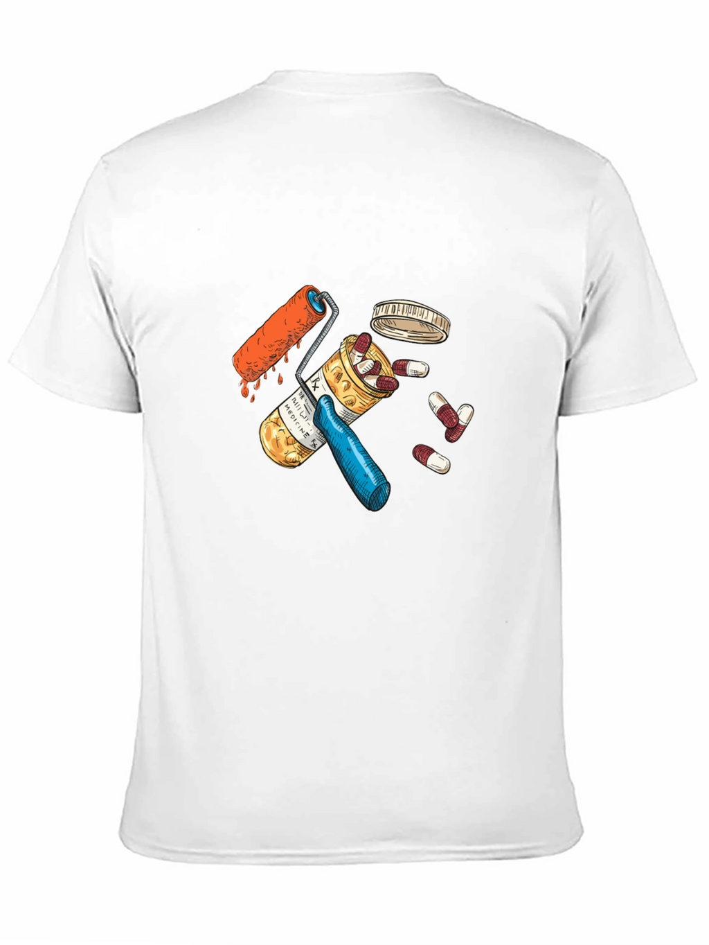 Pills and Roller Graphic Black T-Shirt