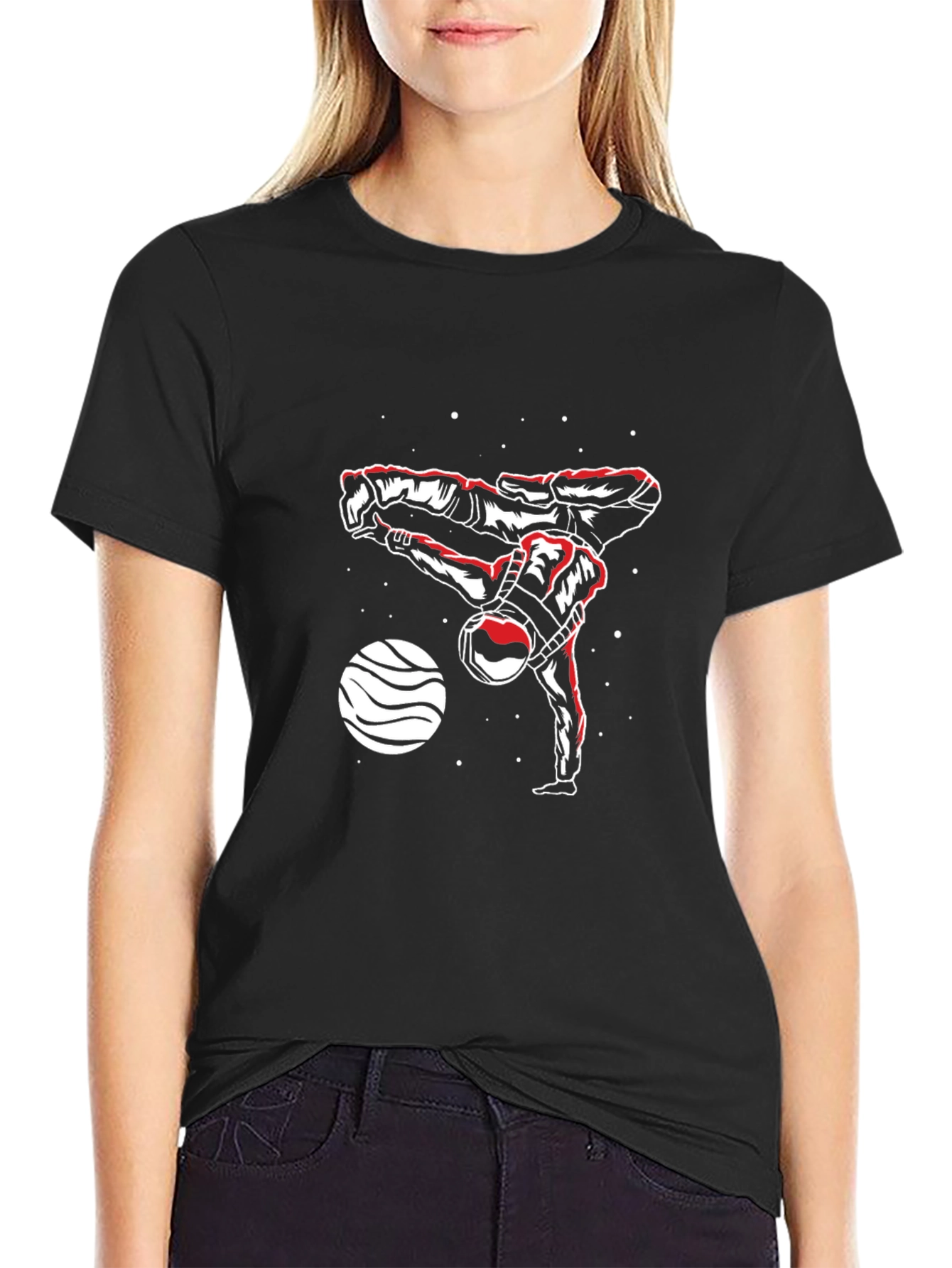 Astronaut Breakdance Black T-Shirt