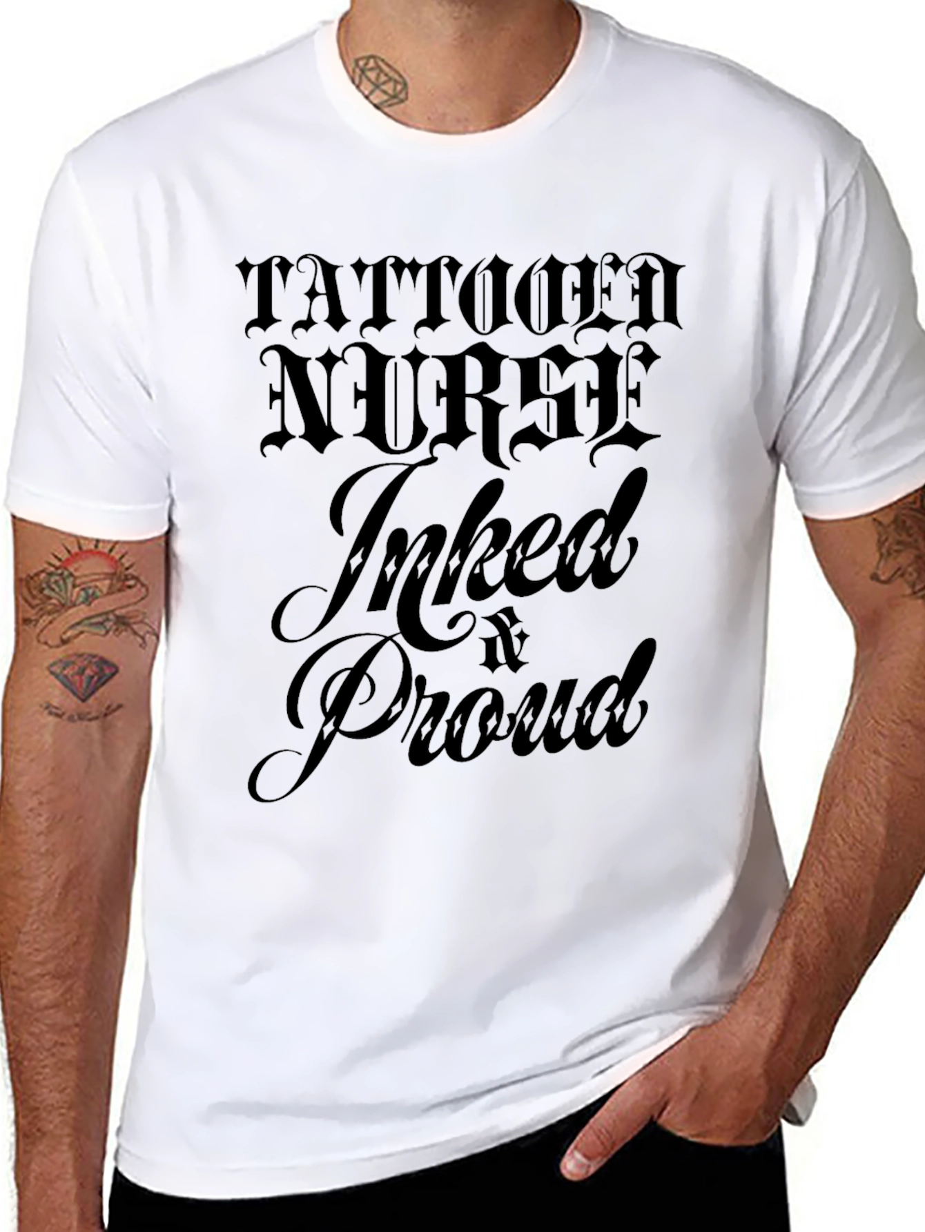 Tattooed Nurse Inked & Proud Graphic T-Shirt