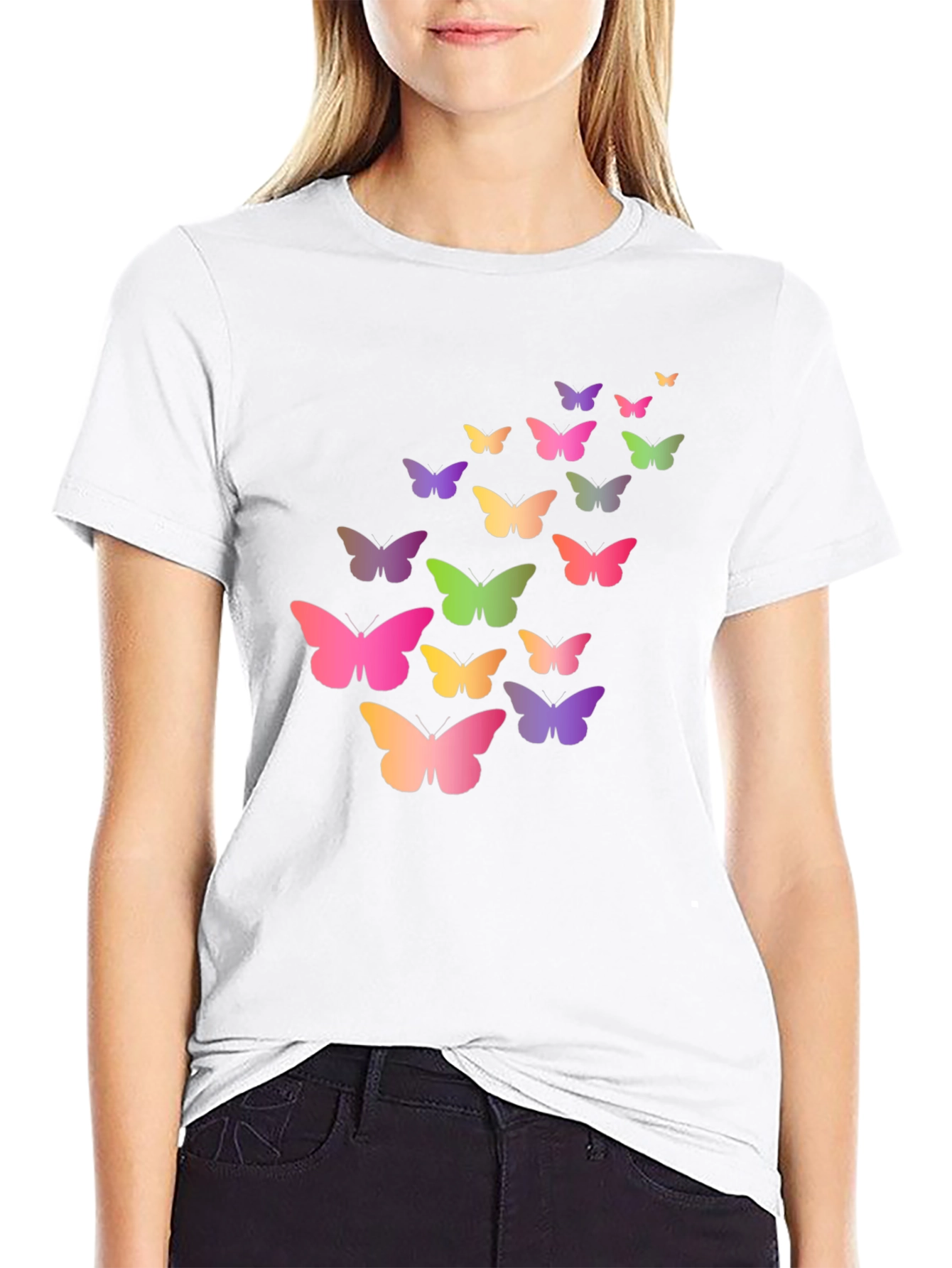Butterfly Graphic Black T-Shirt