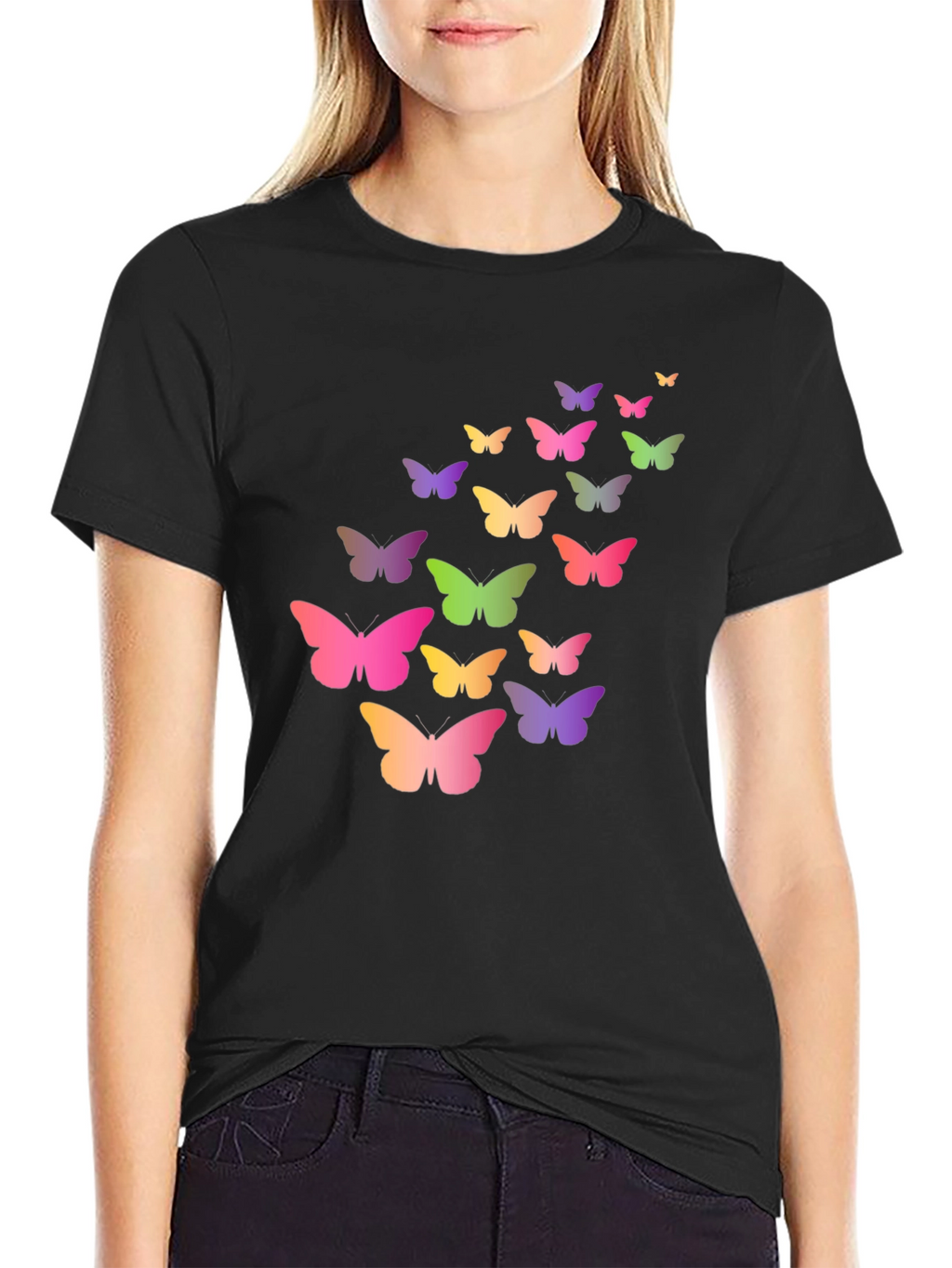 Butterfly Graphic Black T-Shirt