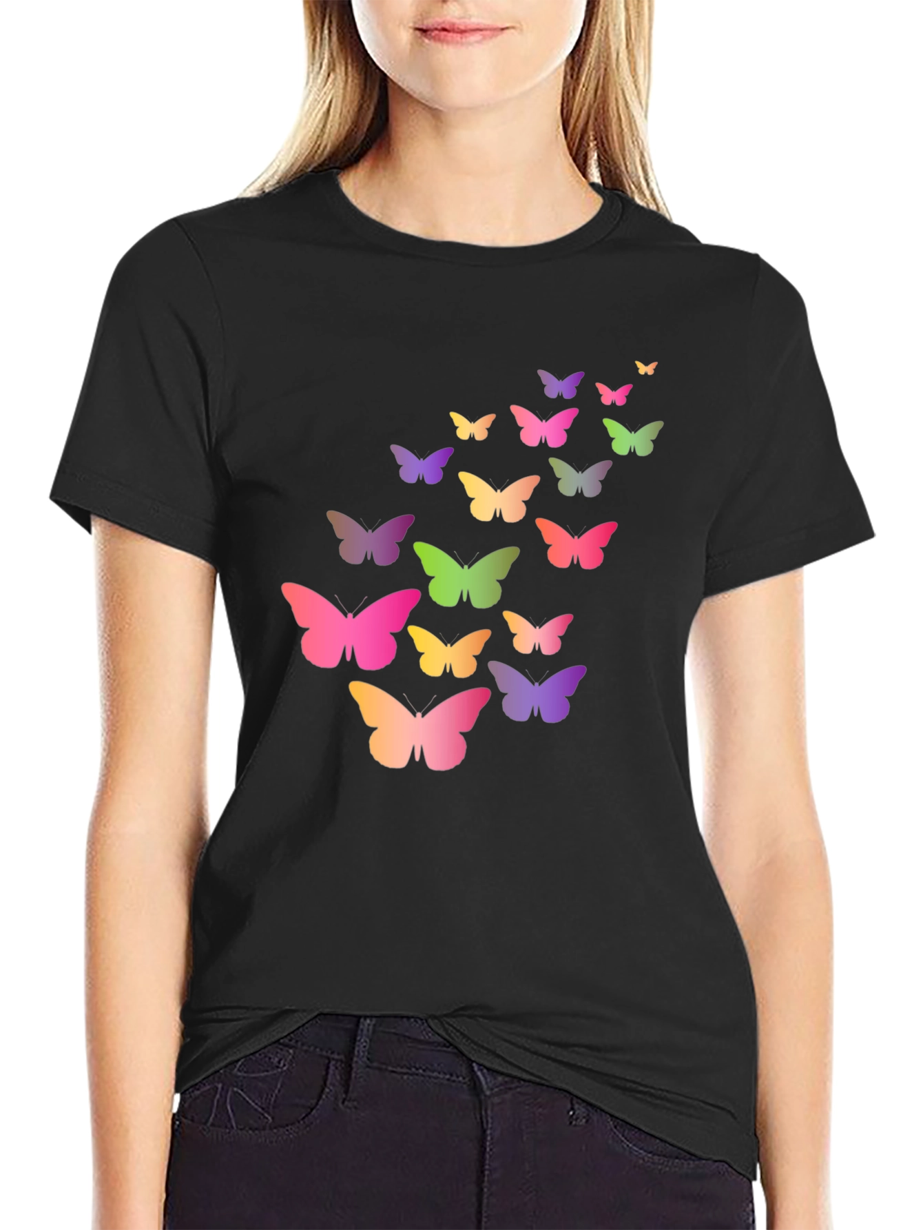 Butterfly Graphic Black T-Shirt