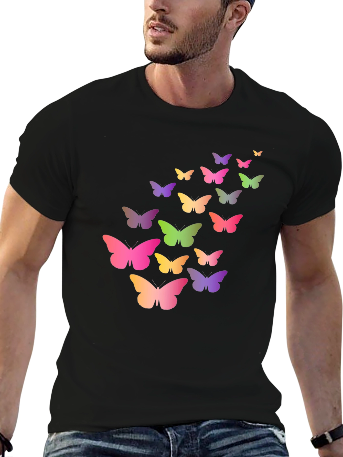 Butterfly Graphic Black T-Shirt