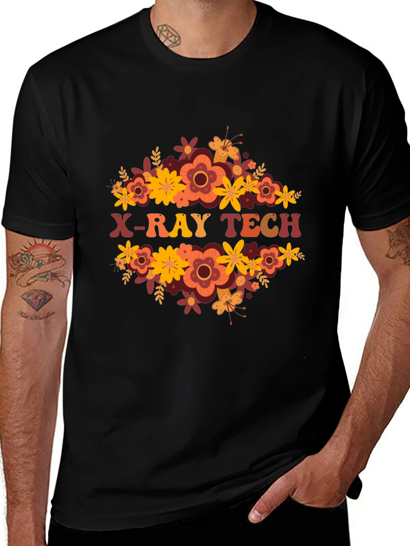 X-Ray Tech Floral Tee - Radiology Apparel