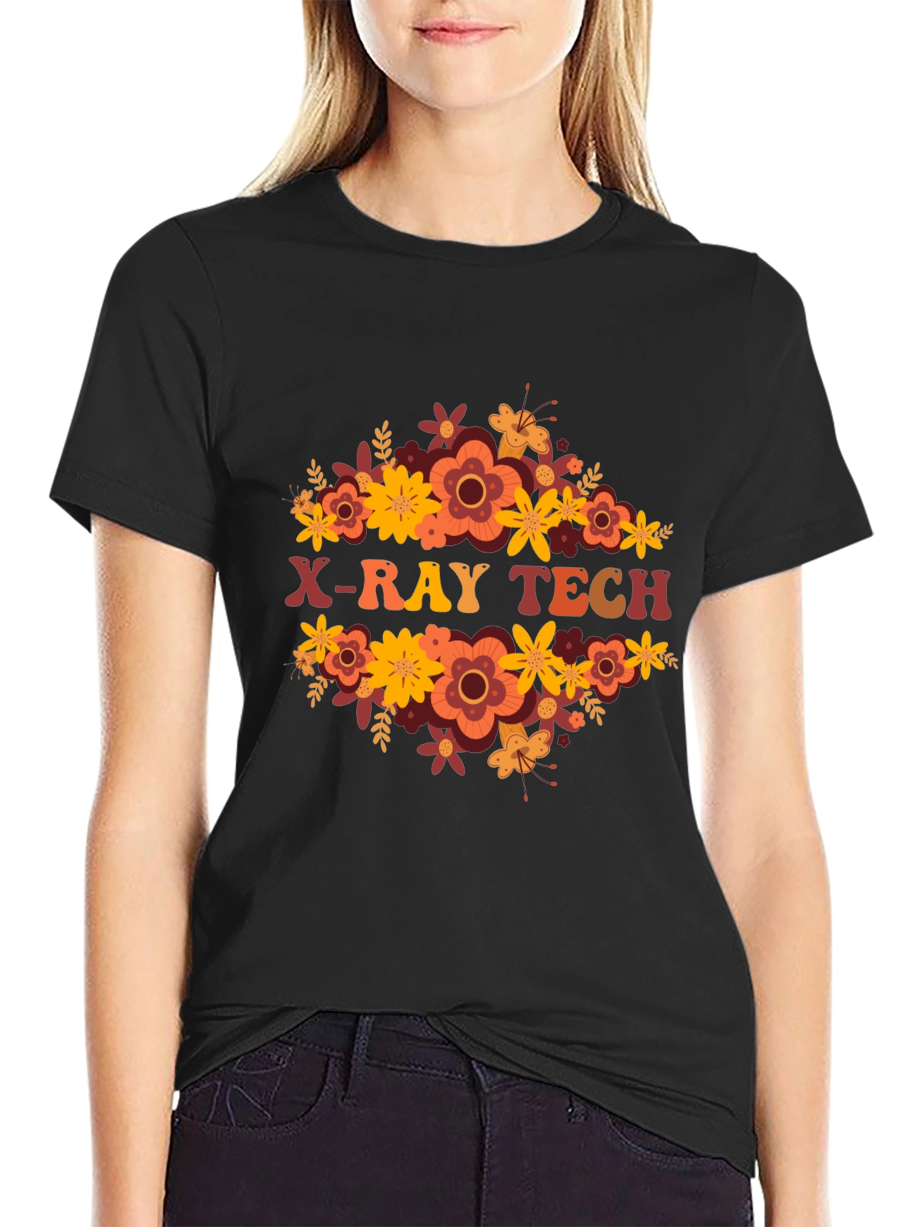 X-Ray Tech Floral Tee - Radiology Apparel