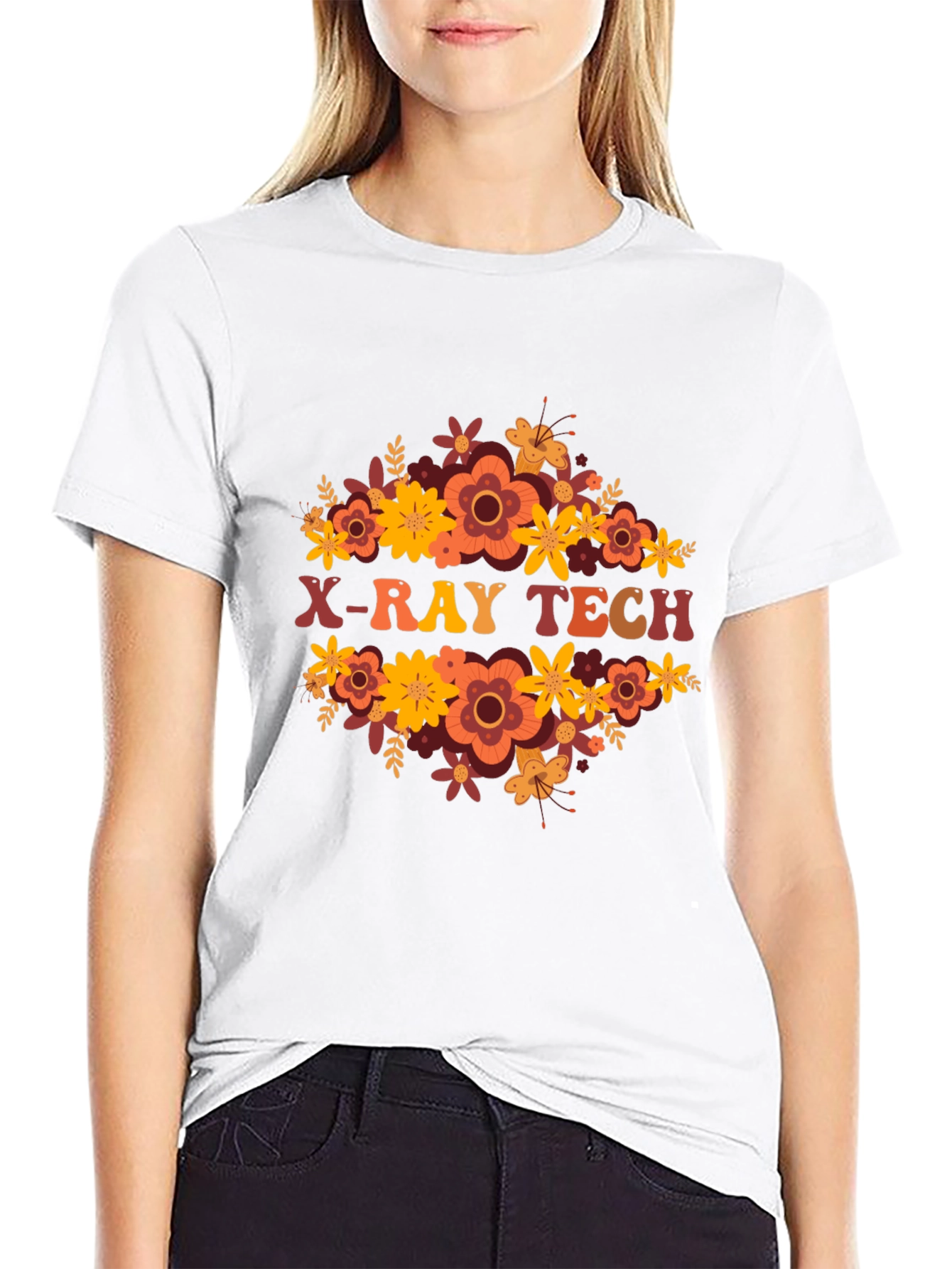 X-Ray Tech Floral Tee - Radiology Apparel