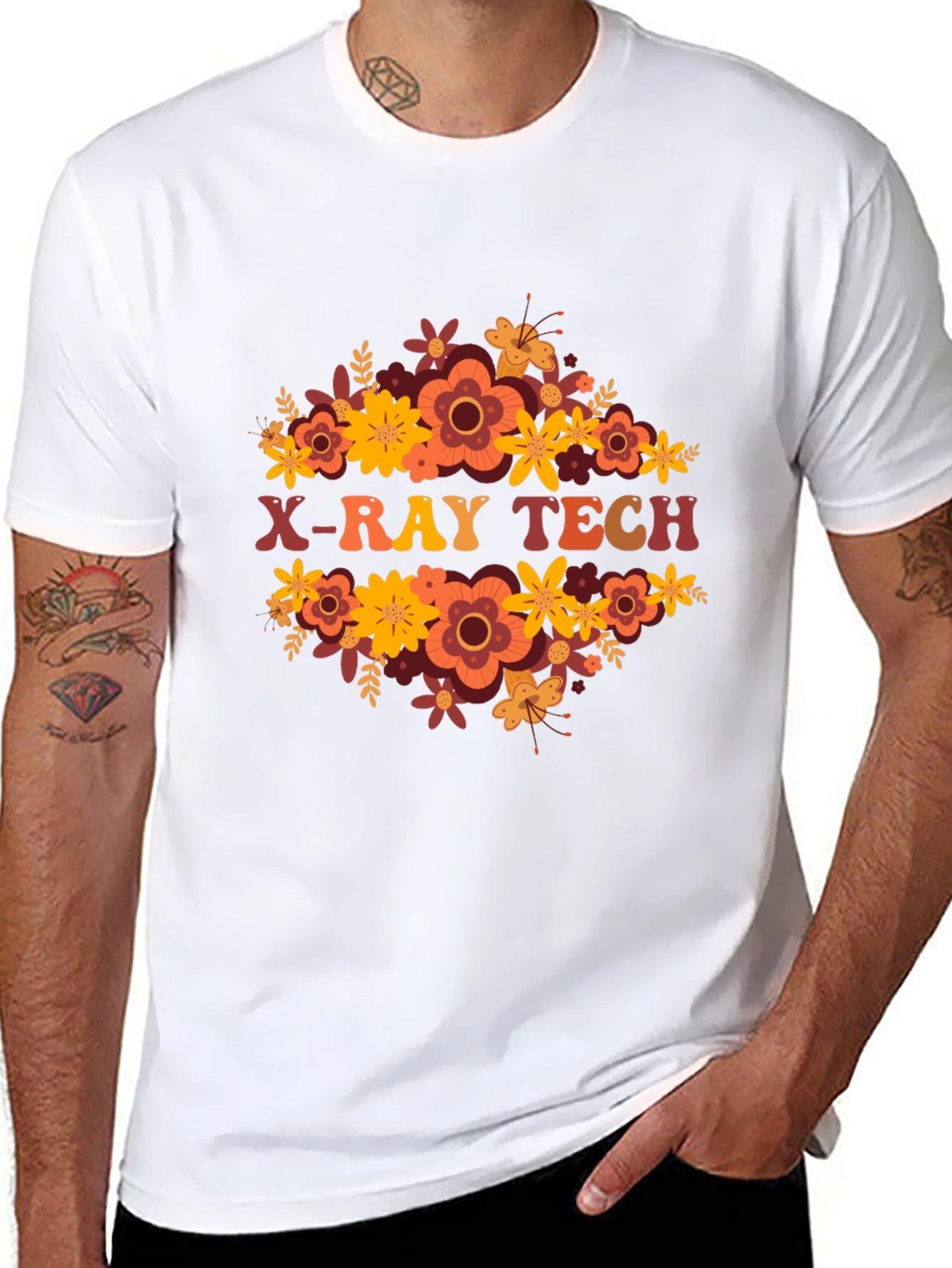 X-Ray Tech Floral Tee - Radiology Apparel