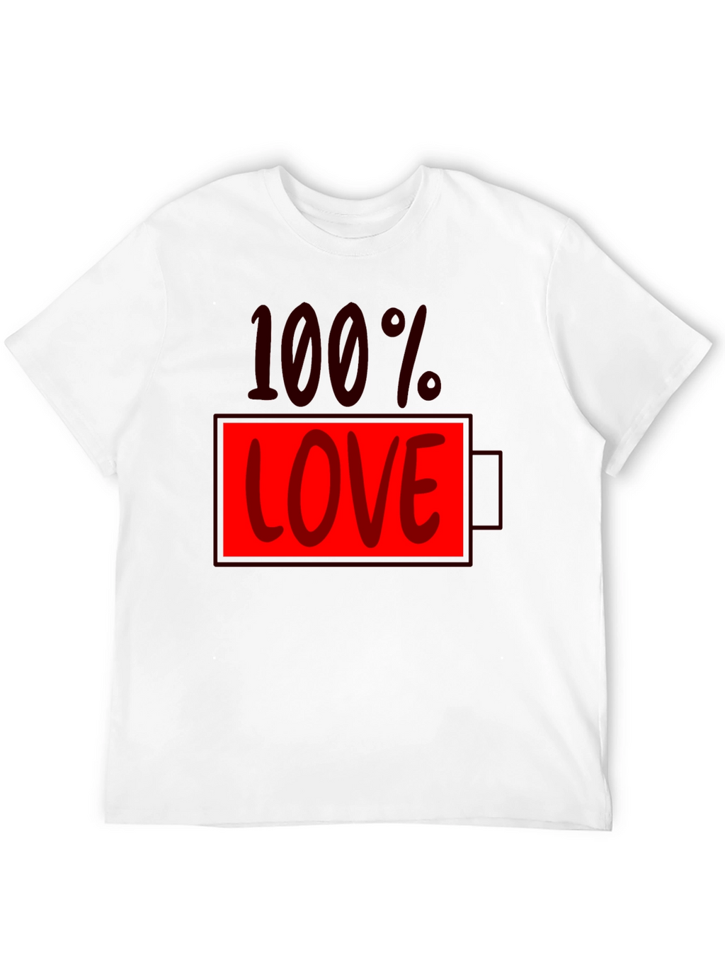 100% Love Battery Graphic Tee - Black