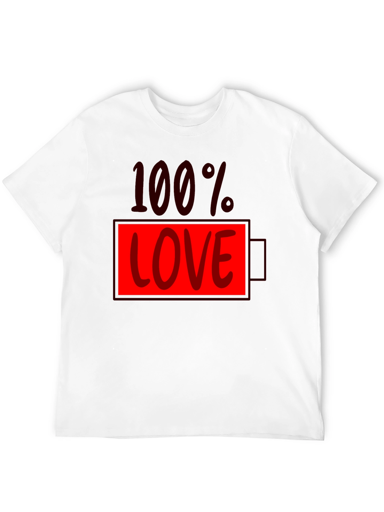 100% Love Battery Graphic Tee - Black