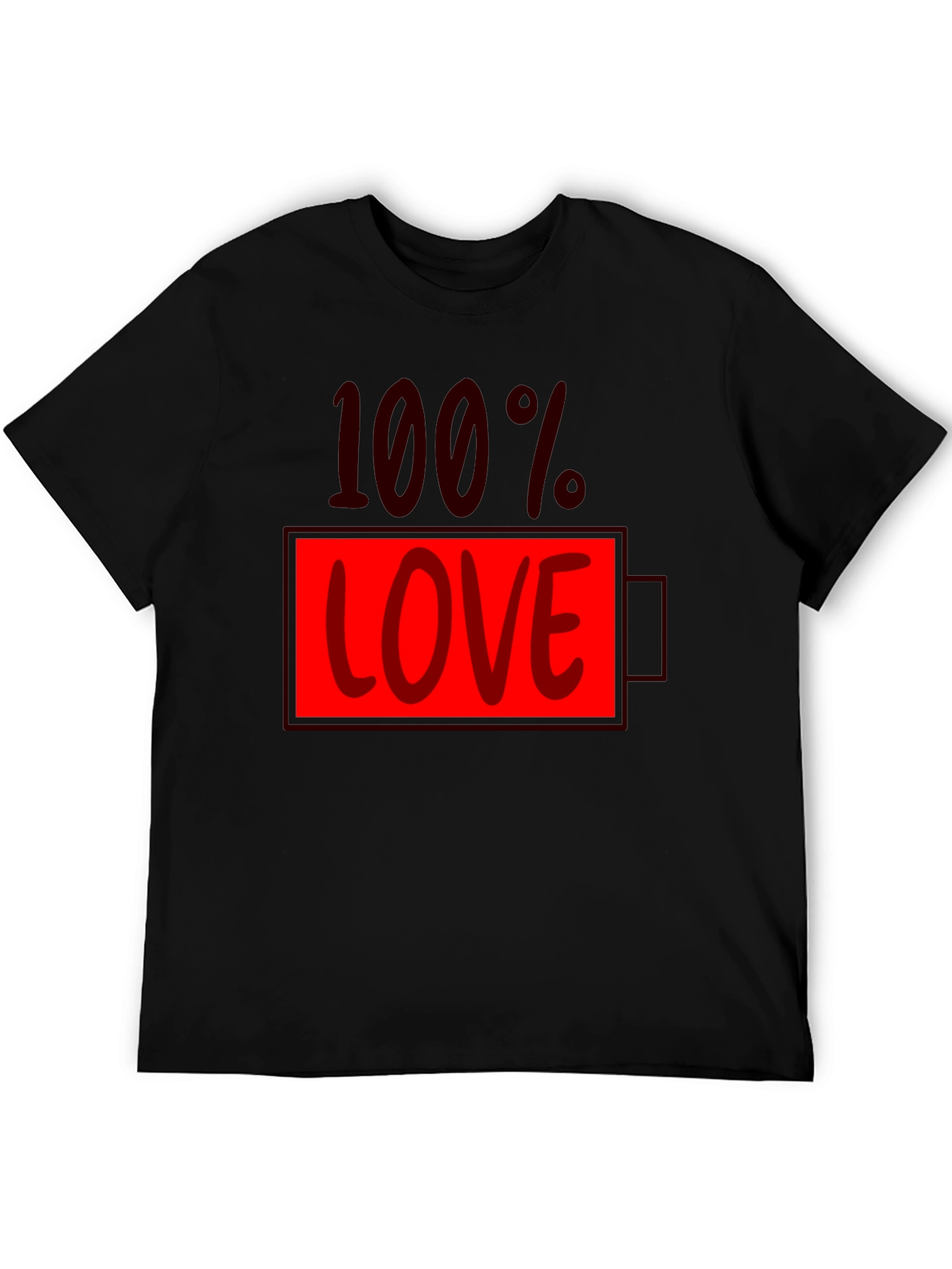 100% Love Battery Graphic Tee - Black