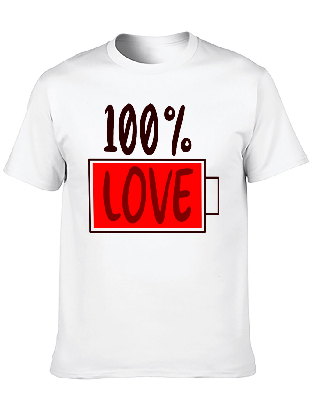 100% Love Battery Graphic Tee - Black