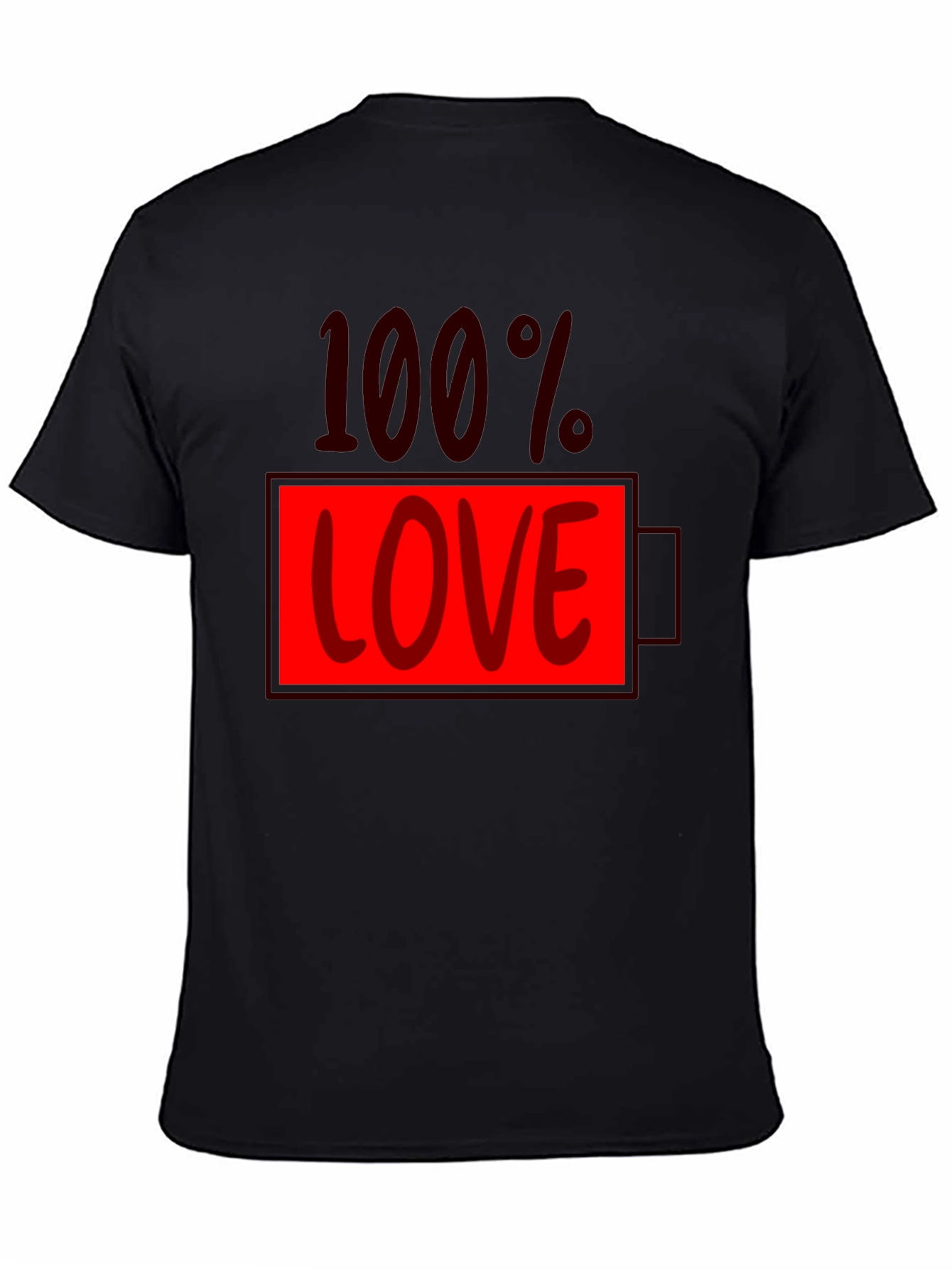 100% Love Battery Graphic Tee - Black