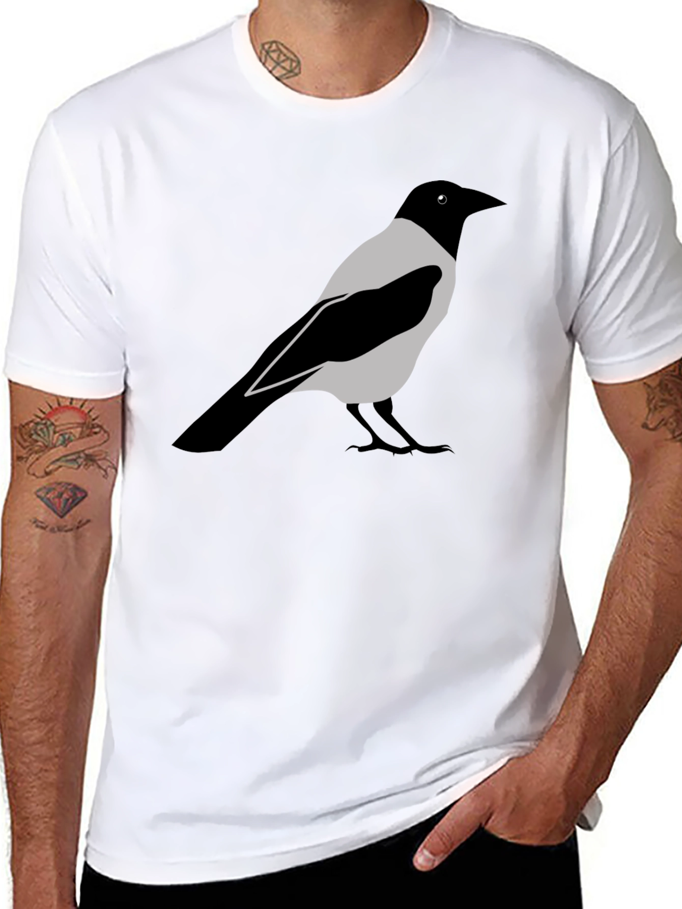 Raven Graphic T-Shirt - Classic Crow Design