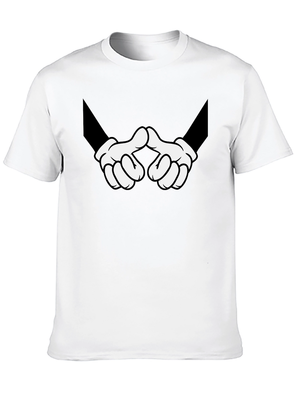 Cartoon Hands Graphic Print Black T-Shirt